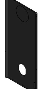 Hintere Rückwand aus Stahl Schwarz lackiert