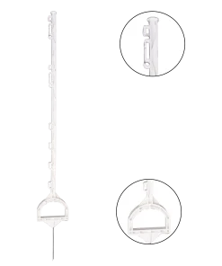 Piquet de clôture WZ 3001/110 plastique – avec étrier & isolateurs pour toron, câble & ruban